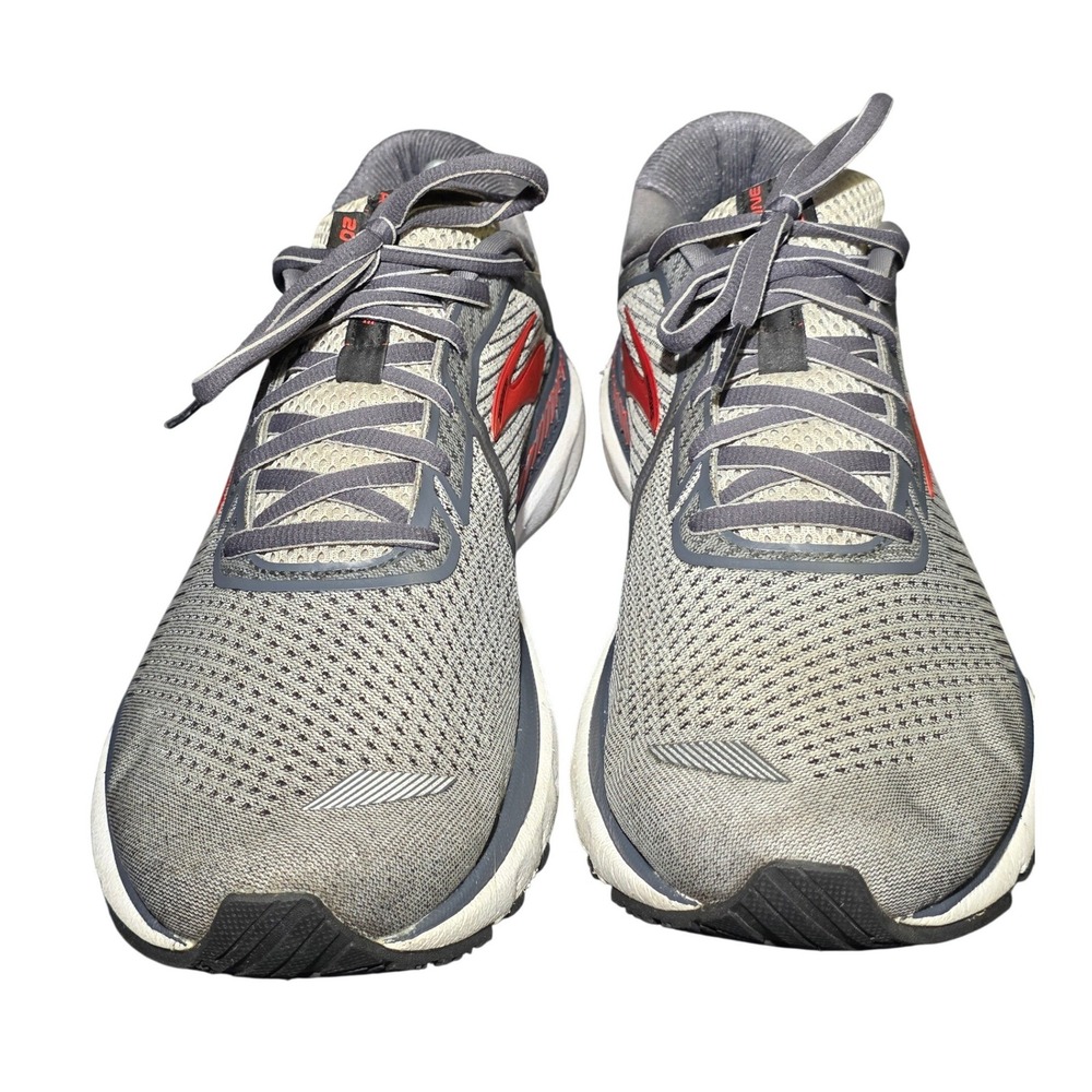 Brooks Adrenaline GTS 20 Womens Running Shoes Grey Red Mesh Sneakers 1202961B068 - Picture 2 of 11